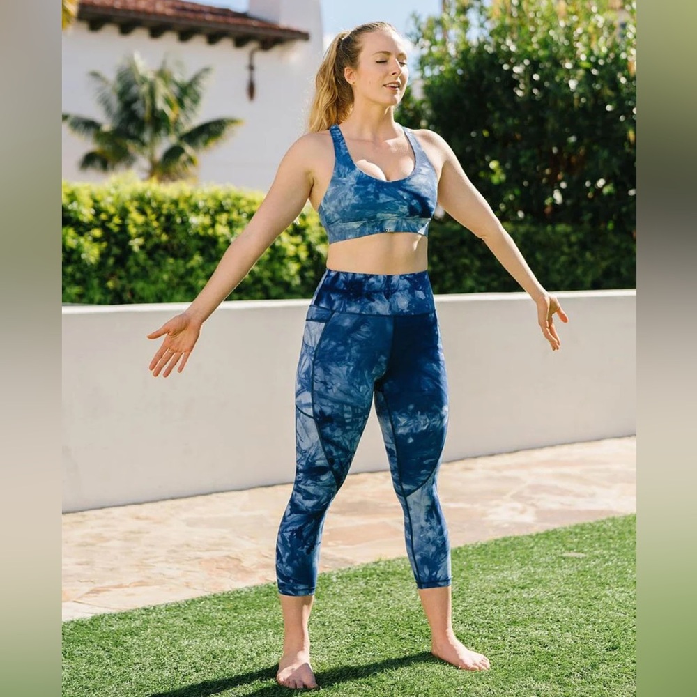 Zyia Active Women's Size 8/10 Tie Dye Cropped Polyester Activewear Leggings